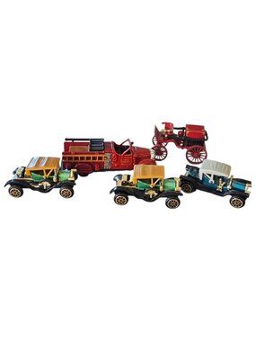 VTG 80s High Speed Diecast Classic Cars Fire Truck Miniatures 1910 Ford Model T